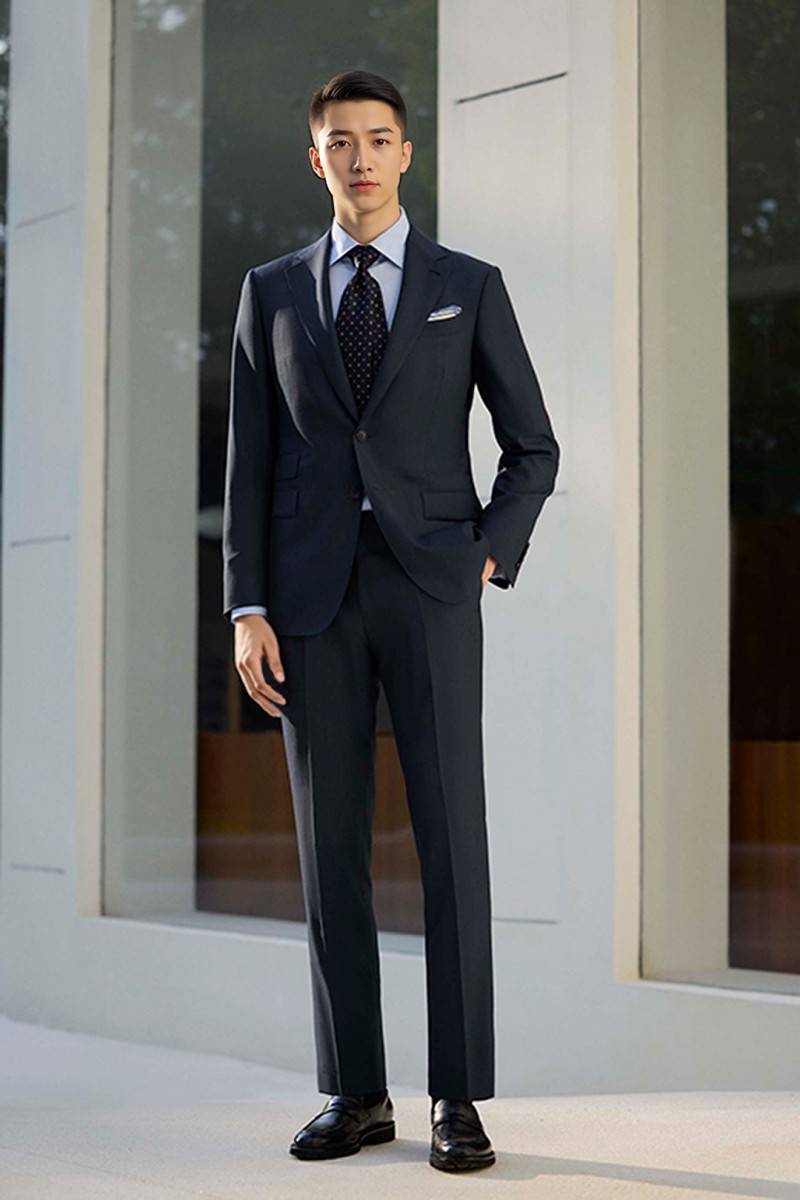 藏青色西装搭配图2