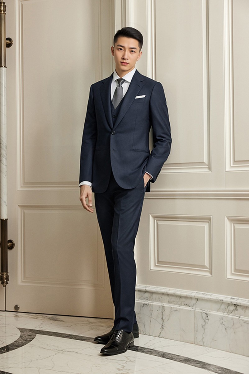 藏青色西装搭配图3